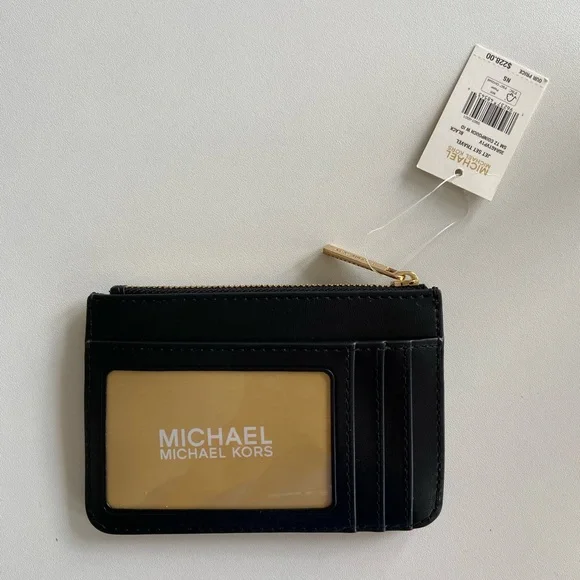 Michael Kors Black Card Holder with Gold Accents - Picture 3 of 5